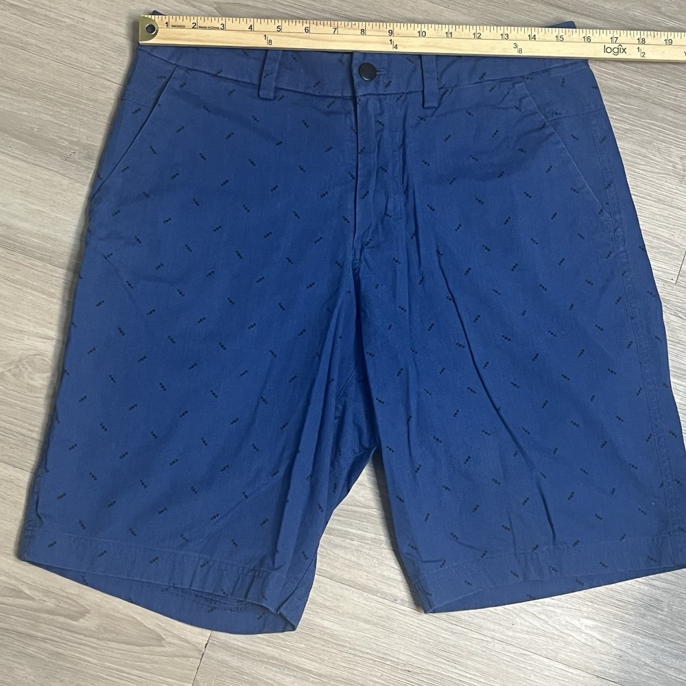 Lululemon Athletic 32 Blue Flat Front Chino Shorts Men's Large Pockets Golf - Picture 3 of 6